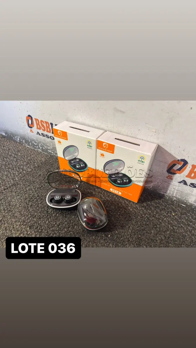 LOTE 036 - 02 FONES DE OUVIDO BLUETOOTH( NOVO ) ( NO ESTADO )