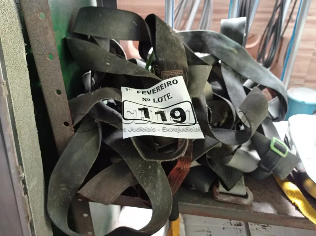 LOTE 119 - 05 CINTOS DE SEGURANÇA NO TRABALHO. (NO ESTADO) ATENÇÃO! FAZER A VISITAÇÃO ANTES DE ARREMATAR, NÃO SABEMOS SE FUNCIONA. LEILÃO NÃO TEM GARANTIA E NEM DEVOLUÇÃO, SUJEITO A POSSÍVEIS AVARIAS VISÍVEIS/OCULTAS E/OU AUSÊNCIA DE COMPONENTES.