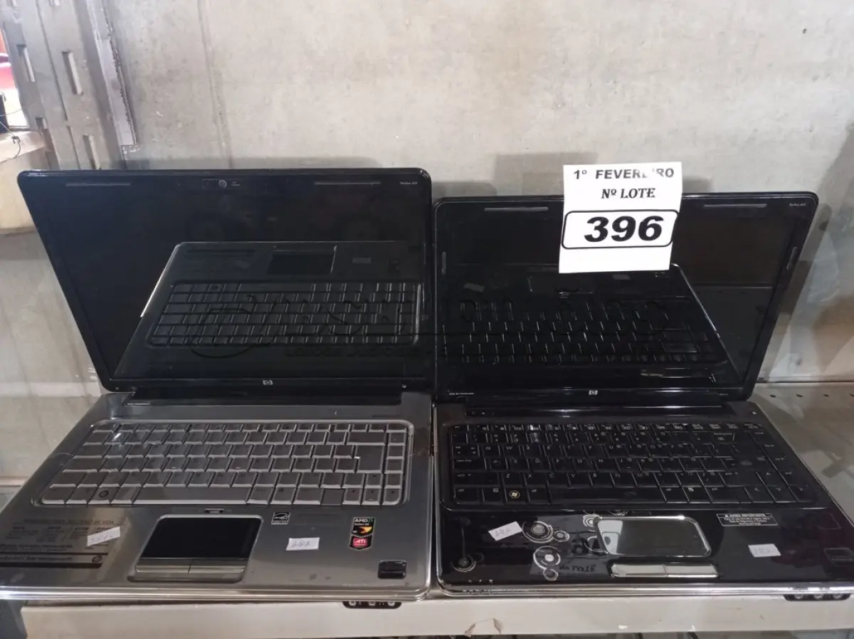 LOTE 396 - 02 NOTEBOOK’S MARCAS HP PARA RETIRADA DE PEÇAS. (NO ESTADO) ATENÇÃO! FAZER A VISITAÇÃO ANTES DE ARREMATAR, NÃO SABEMOS SE FUNCIONA. LEILÃO NÃO TEM GARANTIA E NEM DEVOLUÇÃO, SUJEITO A POSSÍVEIS AVARIAS VISÍVEIS/OCULTAS E/OU AUSÊNCIA DE COMPONENTES.