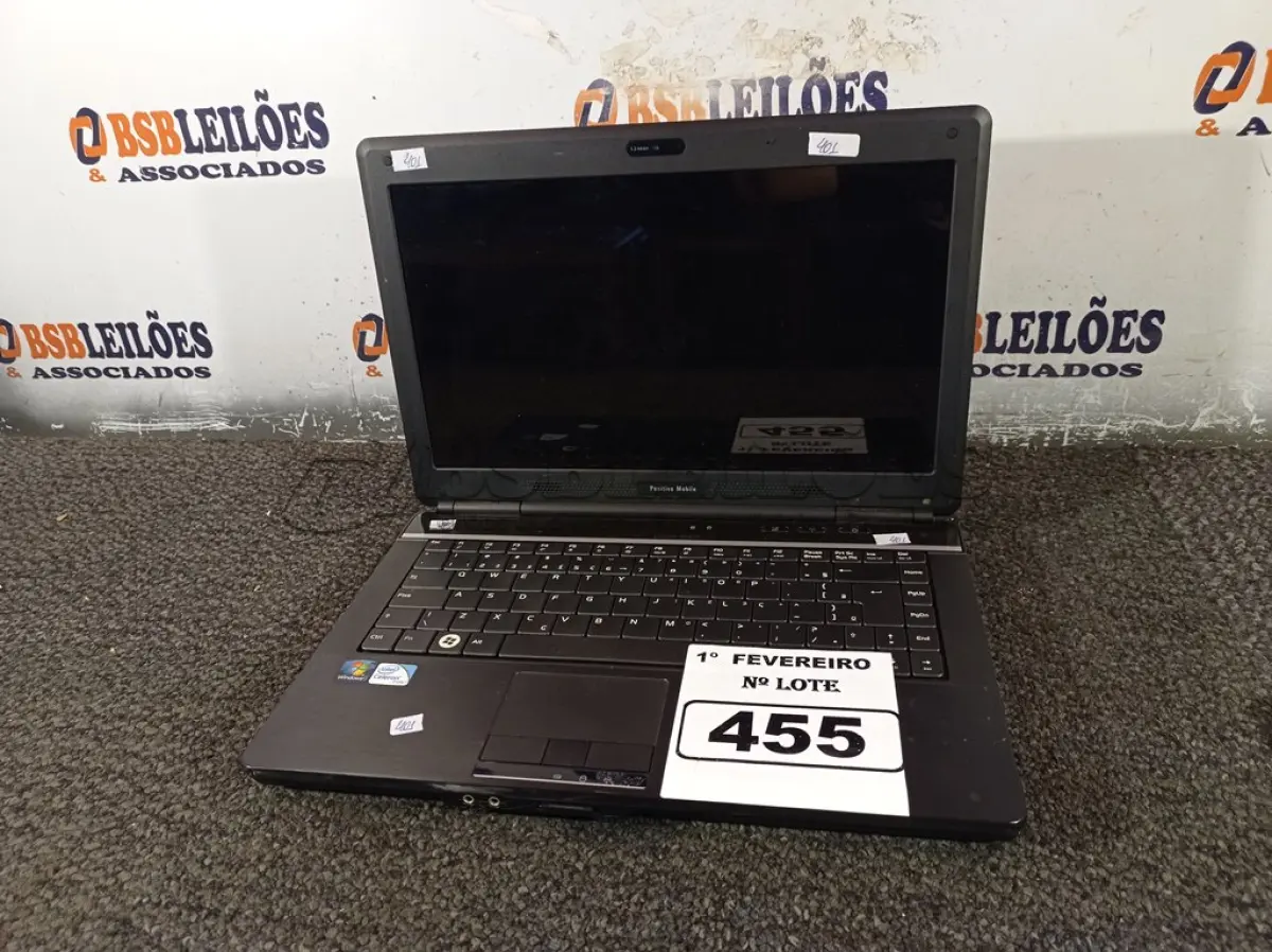LOTE 455 - 01 NOTEBOOK MARCA POSITIVO. (NO ESTADO) ATENÇÃO! FAZER A VISITAÇÃO ANTES DE ARREMATAR, NÃO SABEMOS SE FUNCIONA. LEILÃO NÃO TEM GARANTIA E NEM DEVOLUÇÃO, SUJEITO A POSSÍVEIS AVARIAS VISÍVEIS/OCULTAS E/OU AUSÊNCIA DE COMPONENTES.