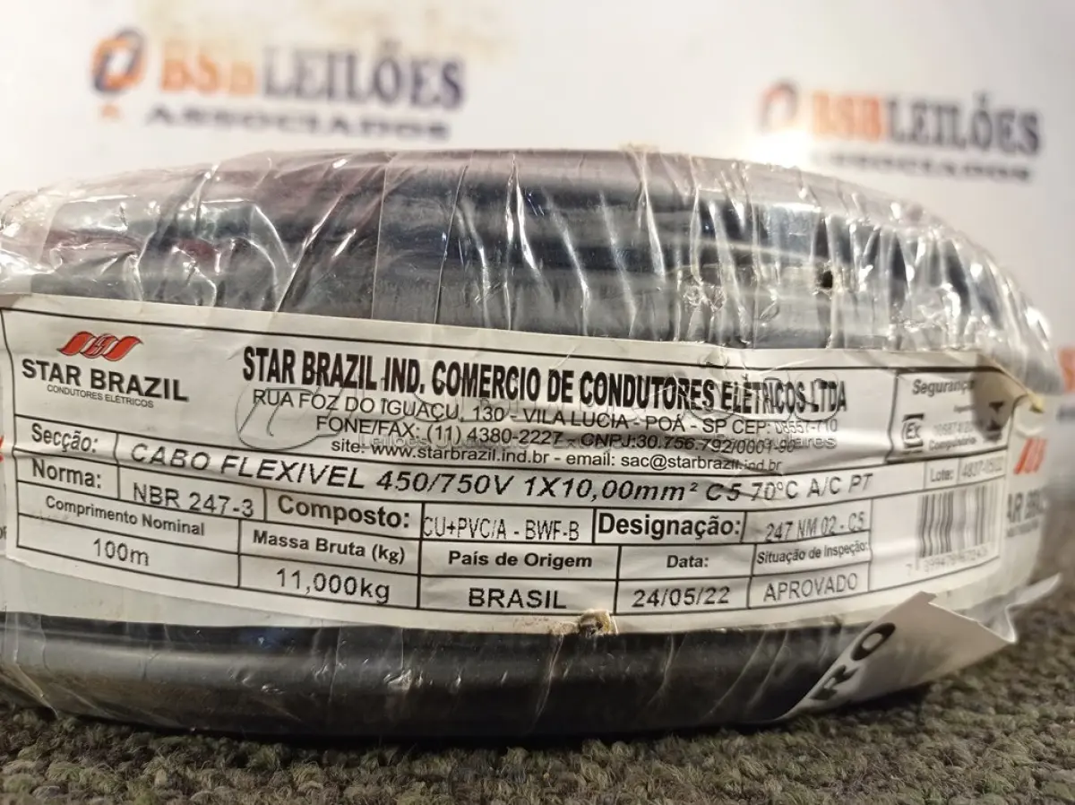 LOTE 390 - 01 ROLO DE CABO FLEXÍVEL 100M 1X10MM NA COR VERDE(NOVO). (NO ESTADO) ATENÇÃO! FAZER A VISITAÇÃO ANTES DE ARREMATAR, NÃO SABEMOS SE FUNCIONA. LEILÃO NÃO TEM GARANTIA E NEM DEVOLUÇÃO, SUJEITO A POSSÍVEIS AVARIAS VISÍVEIS/OCULTAS E/OU AUSÊNCIA DE COMPONENTES.