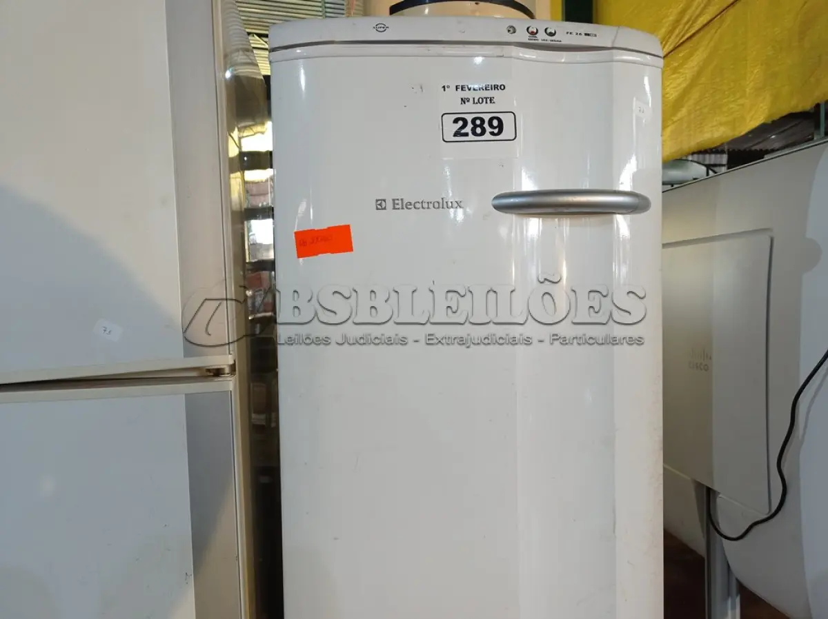 LOTE 289 - 01 FREEZER VERTICAL MARCA ELECTROLUX 220V. (NO ESTADO) ATENÇÃO! FAZER A VISITAÇÃO ANTES DE ARREMATAR, NÃO SABEMOS SE FUNCIONA. LEILÃO NÃO TEM GARANTIA E NEM DEVOLUÇÃO, SUJEITO A POSSÍVEIS AVARIAS VISÍVEIS/OCULTAS E/OU AUSÊNCIA DE COMPONENTES.