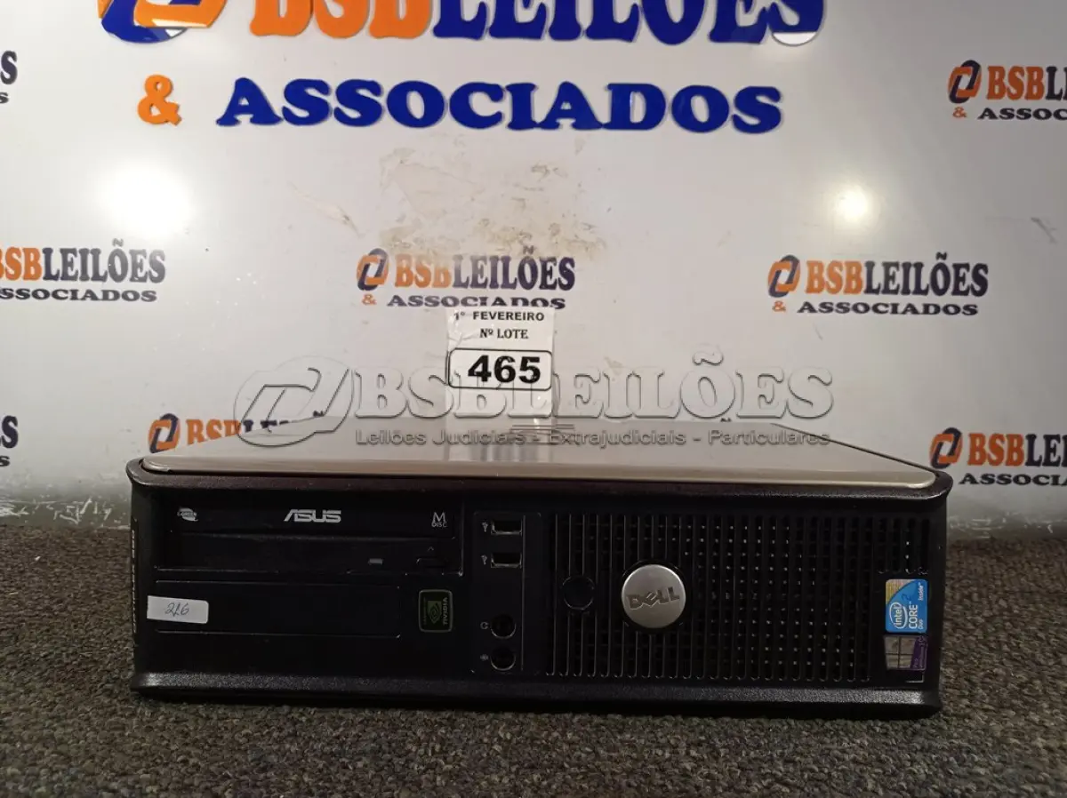 LOTE 465 - 01 CPU DELL COM PLACA MÃE, PROCESSADOR E MEMÓRIA “SEM O HD”. (NO ESTADO) ATENÇÃO! FAZER A VISITAÇÃO ANTES DE ARREMATAR, NÃO SABEMOS SE FUNCIONA. LEILÃO NÃO TEM GARANTIA E NEM DEVOLUÇÃO, SUJEITO A POSSÍVEIS AVARIAS VISÍVEIS/OCULTAS E/OU AUSÊNCIA DE COMPONENTES.