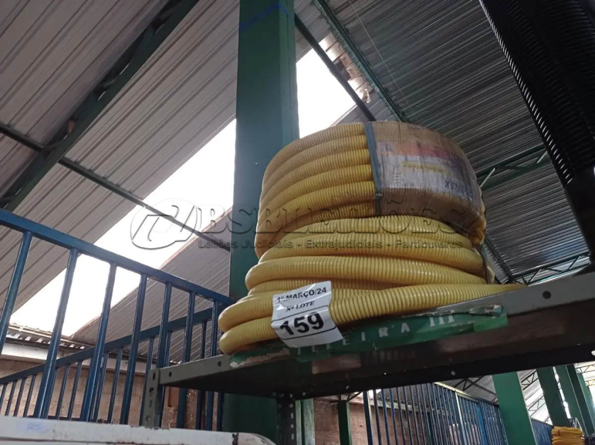 LOTE 159 - 02 ROLOS DE MANGUEIRA CORRUGADA. (NO ESTADO) ATENÇÃO! FAZER A VISITAÇÃO ANTES DE ARREMATAR, NÃO SABEMOS SE FUNCIONA. LEILÃO NÃO TEM GARANTIA E NEM DEVOLUÇÃO, SUJEITO A POSSÍVEIS AVARIAS VISÍVEIS/OCULTAS E/OU AUSÊNCIA DE COMPONENTES.