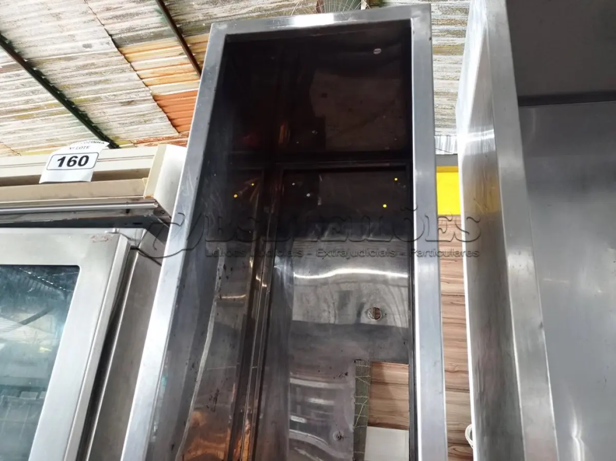 LOTE 161 - 01 COIFA EM AÇO INOX, MEDINDO 100CMX40CM. (NO ESTADO, NÃO SABEMOS SE FUNCIONA. LEILÃO NÃO TEM GARANTIA E NEM DEVOLUÇÃO).