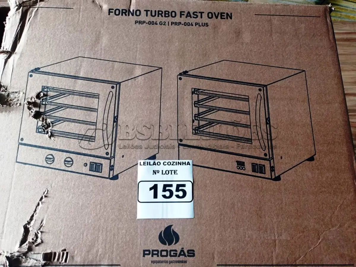 LOTE 155 - 01 FORNO TURBO DIGITAL FAST OVEN PRP- 004 PLUS PROGÁS. (NOVO)  (NO ESTADO. LEILÃO NÃO TEM GARANTIA E NEM DEVOLUÇÃO).