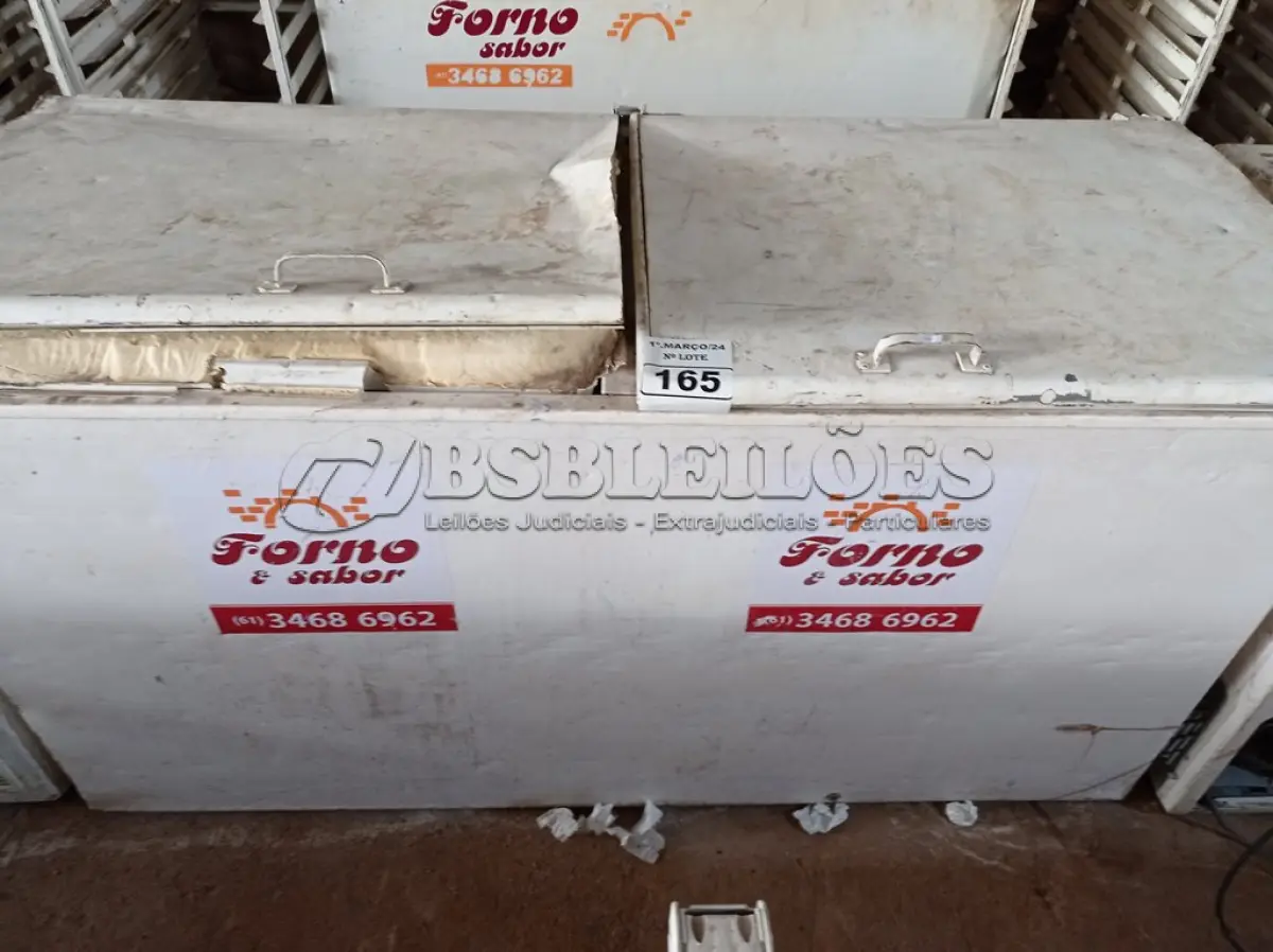 LOTE 165 - 01 FREEZER HORIZONTAL 02 TAMPAS 220V. (NO ESTADO) ATENÇÃO! FAZER A VISITAÇÃO ANTES DE ARREMATAR, NÃO SABEMOS SE FUNCIONA. LEILÃO NÃO TEM GARANTIA E NEM DEVOLUÇÃO, SUJEITO A POSSÍVEIS AVARIAS VISÍVEIS/OCULTAS E/OU AUSÊNCIA DE COMPONENTES.