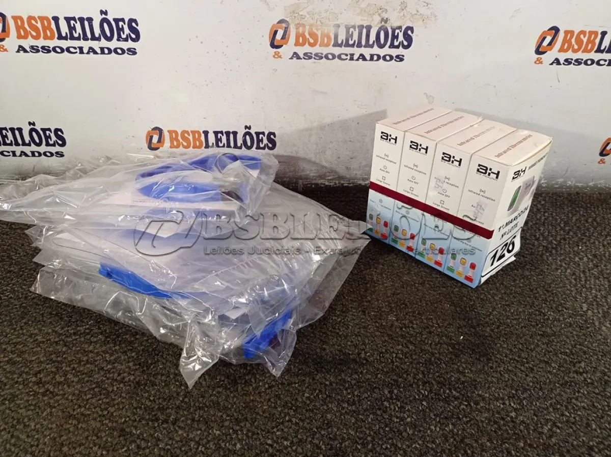 LOTE 126 - 04 TERMÔMETROS DIGITAL E 07 MASCARAS DE PROTEÇÃO. (NO ESTADO) ATENÇÃO! FAZER A VISITAÇÃO ANTES DE ARREMATAR, NÃO SABEMOS SE FUNCIONA. LEILÃO NÃO TEM GARANTIA E NEM DEVOLUÇÃO, SUJEITO A POSSÍVEIS AVARIAS VISÍVEIS/OCULTAS E/OU AUSÊNCIA DE COMPONENTES.