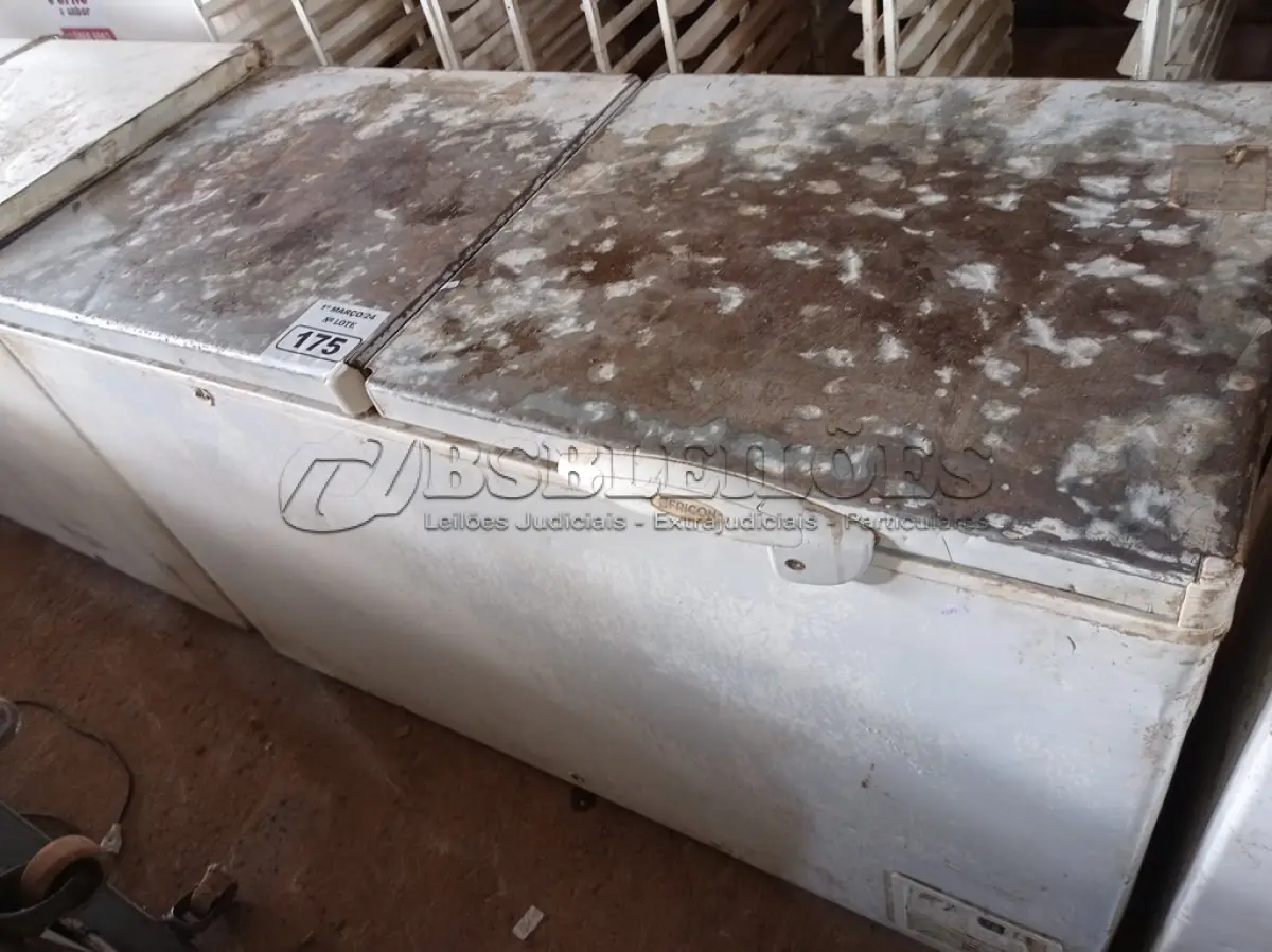 LOTE 175 - 01 FREEZER HORIZONTAL 02 TAMPAS 220V. (NO ESTADO) ATENÇÃO! FAZER A VISITAÇÃO ANTES DE ARREMATAR, NÃO SABEMOS SE FUNCIONA. LEILÃO NÃO TEM GARANTIA E NEM DEVOLUÇÃO, SUJEITO A POSSÍVEIS AVARIAS VISÍVEIS/OCULTAS E/OU AUSÊNCIA DE COMPONENTES.