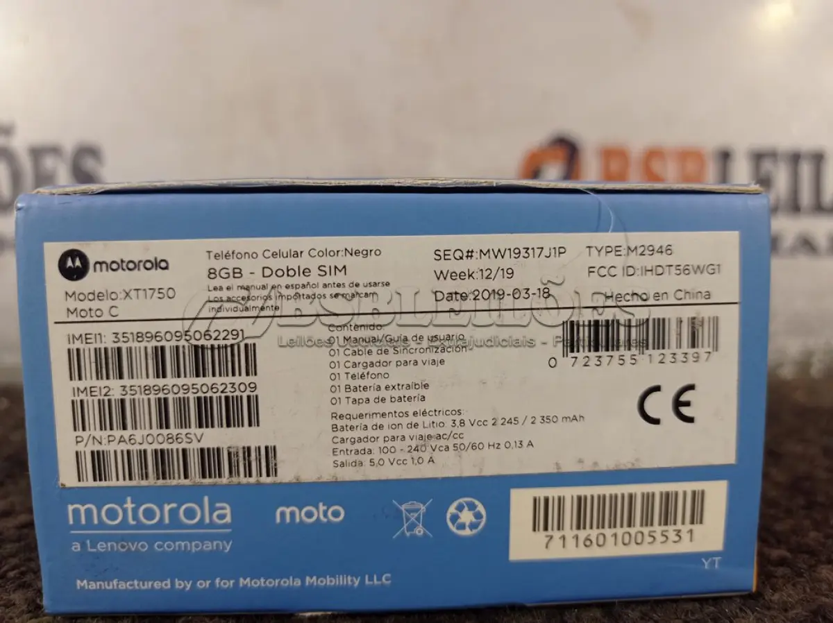 LOTE 063 - 01 CELULAR MOTO “C” 8BG. (NO ESTADO) ATENÇÃO! FAZER A VISITAÇÃO ANTES DE ARREMATAR, NÃO SABEMOS SE FUNCIONA. LEILÃO NÃO TEM GARANTIA E NEM DEVOLUÇÃO, SUJEITO A POSSÍVEIS AVARIAS VISÍVEIS/OCULTAS E/OU AUSÊNCIA DE COMPONENTES.