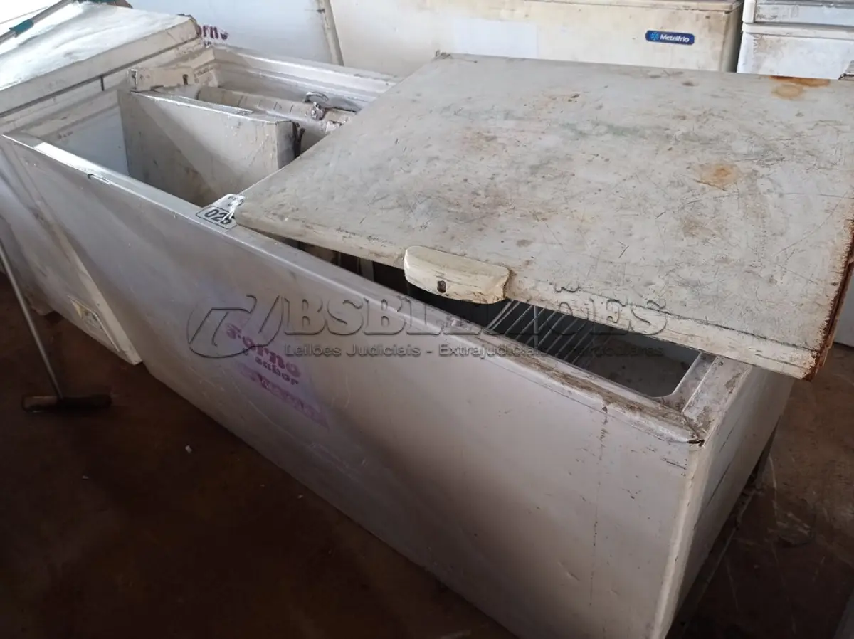 LOTE 025 - 01 FREEZER HORIZONTAL 02 TAMPAS 220V. (NO ESTADO) ATENÇÃO! FAZER A VISITAÇÃO ANTES DE ARREMATAR, NÃO SABEMOS SE FUNCIONA. LEILÃO NÃO TEM GARANTIA E NEM DEVOLUÇÃO, SUJEITO A POSSÍVEIS AVARIAS VISÍVEIS/OCULTAS E/OU AUSÊNCIA DE COMPONENTES.