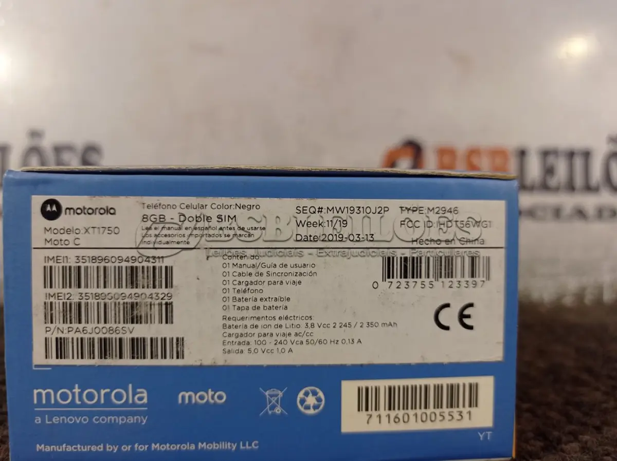 LOTE 089 - 01 CELULAR MOTO “C” 8BG. (NO ESTADO) ATENÇÃO! FAZER A VISITAÇÃO ANTES DE ARREMATAR, NÃO SABEMOS SE FUNCIONA. LEILÃO NÃO TEM GARANTIA E NEM DEVOLUÇÃO, SUJEITO A POSSÍVEIS AVARIAS VISÍVEIS/OCULTAS E/OU AUSÊNCIA DE COMPONENTES.