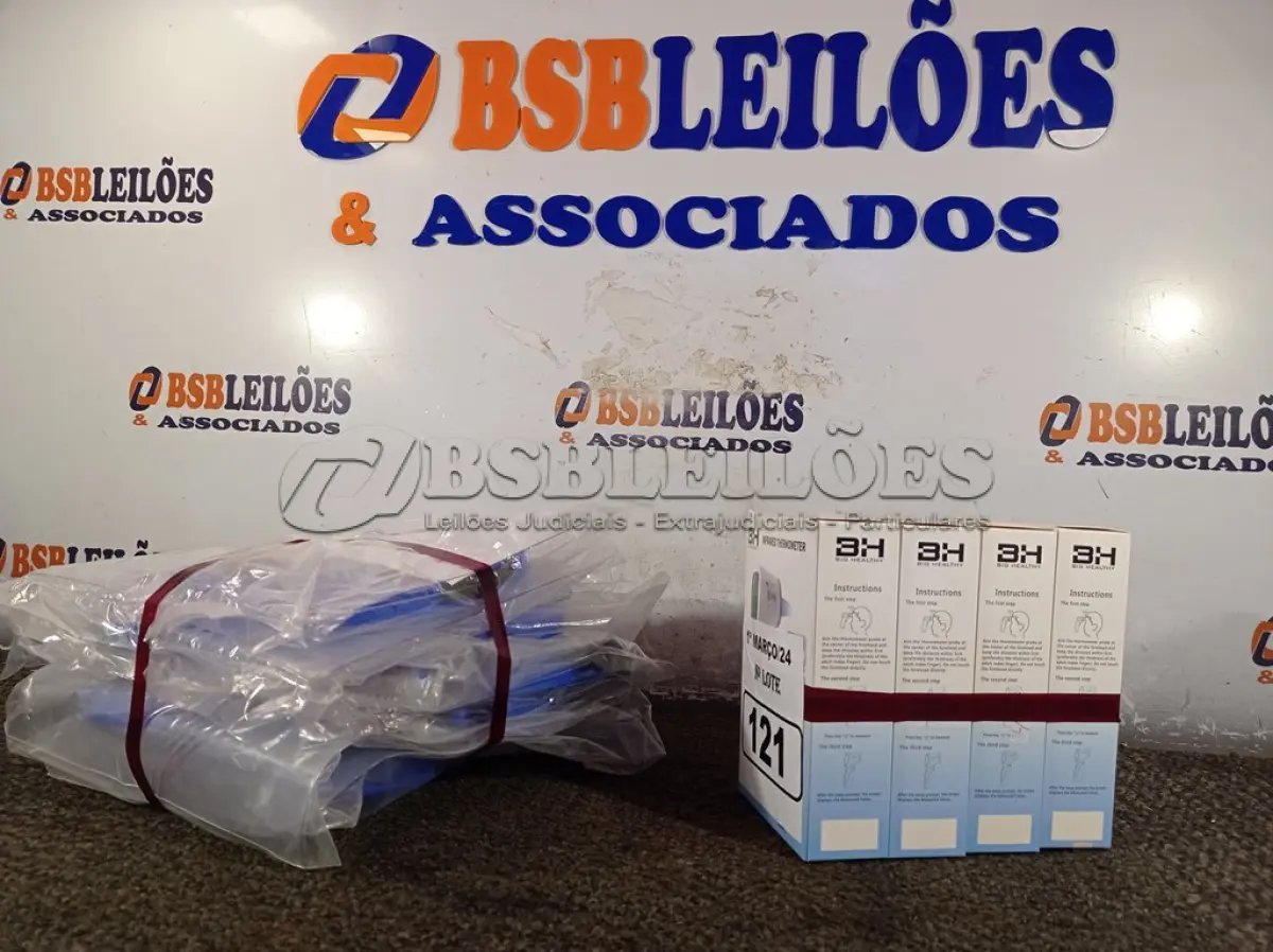 LOTE 121 - 04 TERMÔMETROS DIGITAL E 10 MASCARAS DE PROTEÇÃO. (NO ESTADO) ATENÇÃO! FAZER A VISITAÇÃO ANTES DE ARREMATAR, NÃO SABEMOS SE FUNCIONA. LEILÃO NÃO TEM GARANTIA E NEM DEVOLUÇÃO, SUJEITO A POSSÍVEIS AVARIAS VISÍVEIS/OCULTAS E/OU AUSÊNCIA DE COMPONENTES.