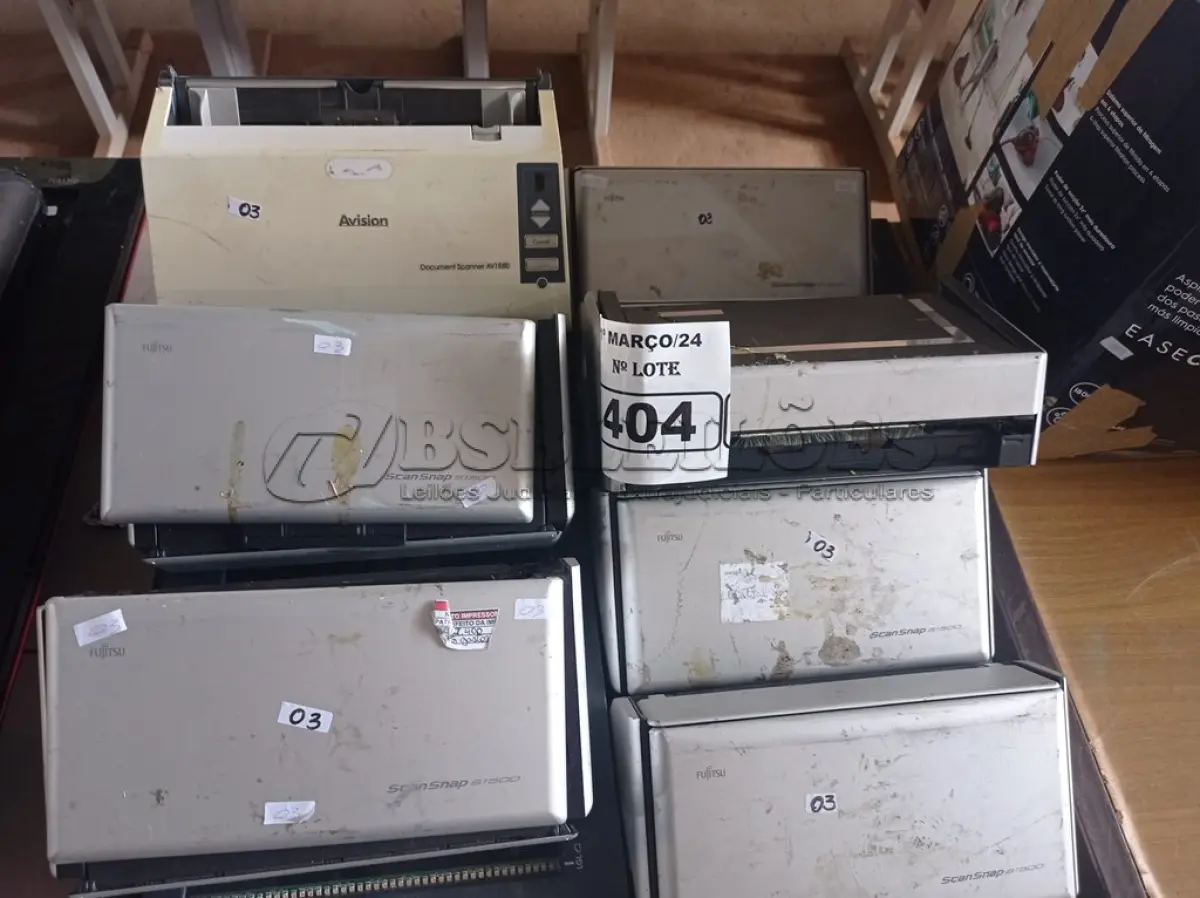 LOTE 404 - 08 SCANNER MARCAS E MODELOS DIVERSOS. (NO ESTADO) ATENÇÃO! FAZER A VISITAÇÃO ANTES DE ARREMATAR, NÃO SABEMOS SE FUNCIONA. LEILÃO NÃO TEM GARANTIA E NEM DEVOLUÇÃO, SUJEITO A POSSÍVEIS AVARIAS VISÍVEIS/OCULTAS E/OU AUSÊNCIA DE COMPONENTES.
