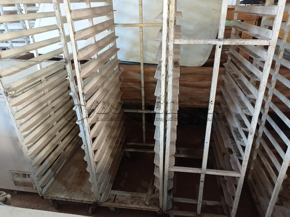 LOTE 519 - 03 CARRINHOS PARA TRANSPORTE DE BANDEJAS. (NO ESTADO) ATENÇÃO! FAZER A VISITAÇÃO ANTES DE ARREMATAR, NÃO SABEMOS SE FUNCIONA. LEILÃO NÃO TEM GARANTIA E NEM DEVOLUÇÃO, SUJEITO A POSSÍVEIS AVARIAS VISÍVEIS/OCULTAS E/OU AUSÊNCIA DE COMPONENTES.