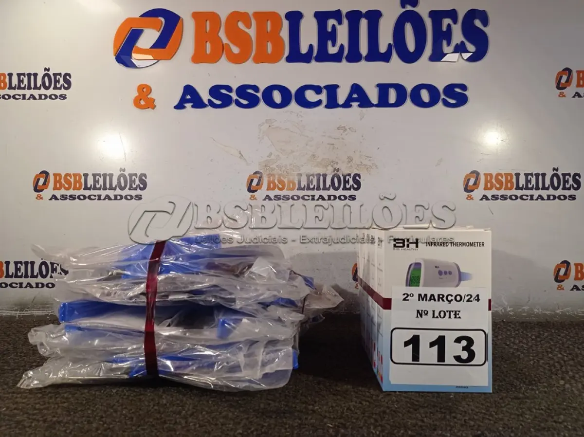 LOTE 113 - 10 MÁSCARAS DE PROTEÇÃO E 05 TERMÔMETROS DIGITAIS. (NO ESTADO) ATENÇÃO! FAZER A VISITAÇÃO ANTES DE ARREMATAR, NÃO SABEMOS SE FUNCIONA. LEILÃO NÃO TEM GARANTIA E NEM DEVOLUÇÃO, SUJEITO A POSSÍVEIS AVARIAS VISÍVEIS/OCULTAS E/OU AUSÊNCIA DE COMPONENTES.