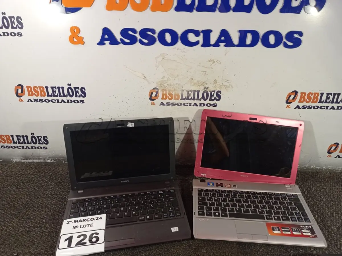 LOTE 126 - 02 NETBOOK’S MARCAS E MODELOS DIVERSOS PARA RETIRADA DE PEÇAS. (NO ESTADO) ATENÇÃO! FAZER A VISITAÇÃO ANTES DE ARREMATAR, NÃO SABEMOS SE FUNCIONA. LEILÃO NÃO TEM GARANTIA E NEM DEVOLUÇÃO, SUJEITO A POSSÍVEIS AVARIAS VISÍVEIS/OCULTAS E/OU AUSÊNCIA DE COMPONENTES.