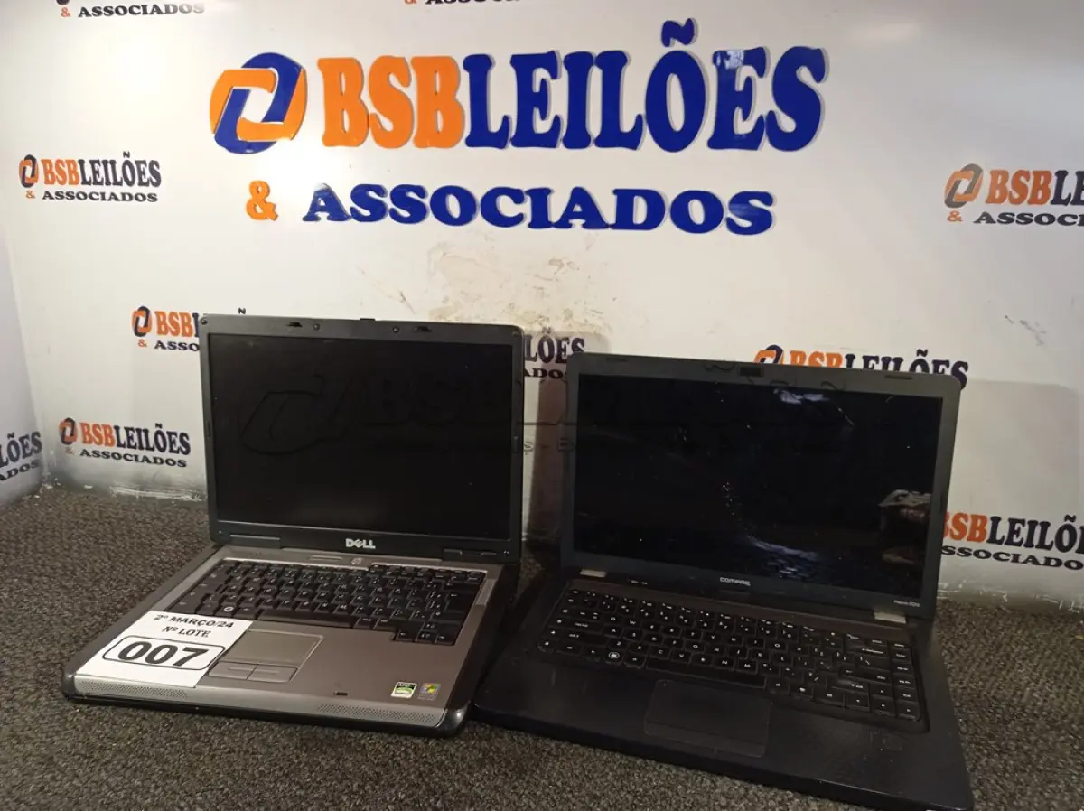 LOTE 007 - 02 NOTEBOOK’S MARCAS E MODELOS DIVERSOS. (NO ESTADO) ATENÇÃO! FAZER A VISITAÇÃO ANTES DE ARREMATAR, NÃO SABEMOS SE FUNCIONA. LEILÃO NÃO TEM GARANTIA E NEM DEVOLUÇÃO, SUJEITO A POSSÍVEIS AVARIAS VISÍVEIS/OCULTAS E/OU AUSÊNCIA DE COMPONENTES.