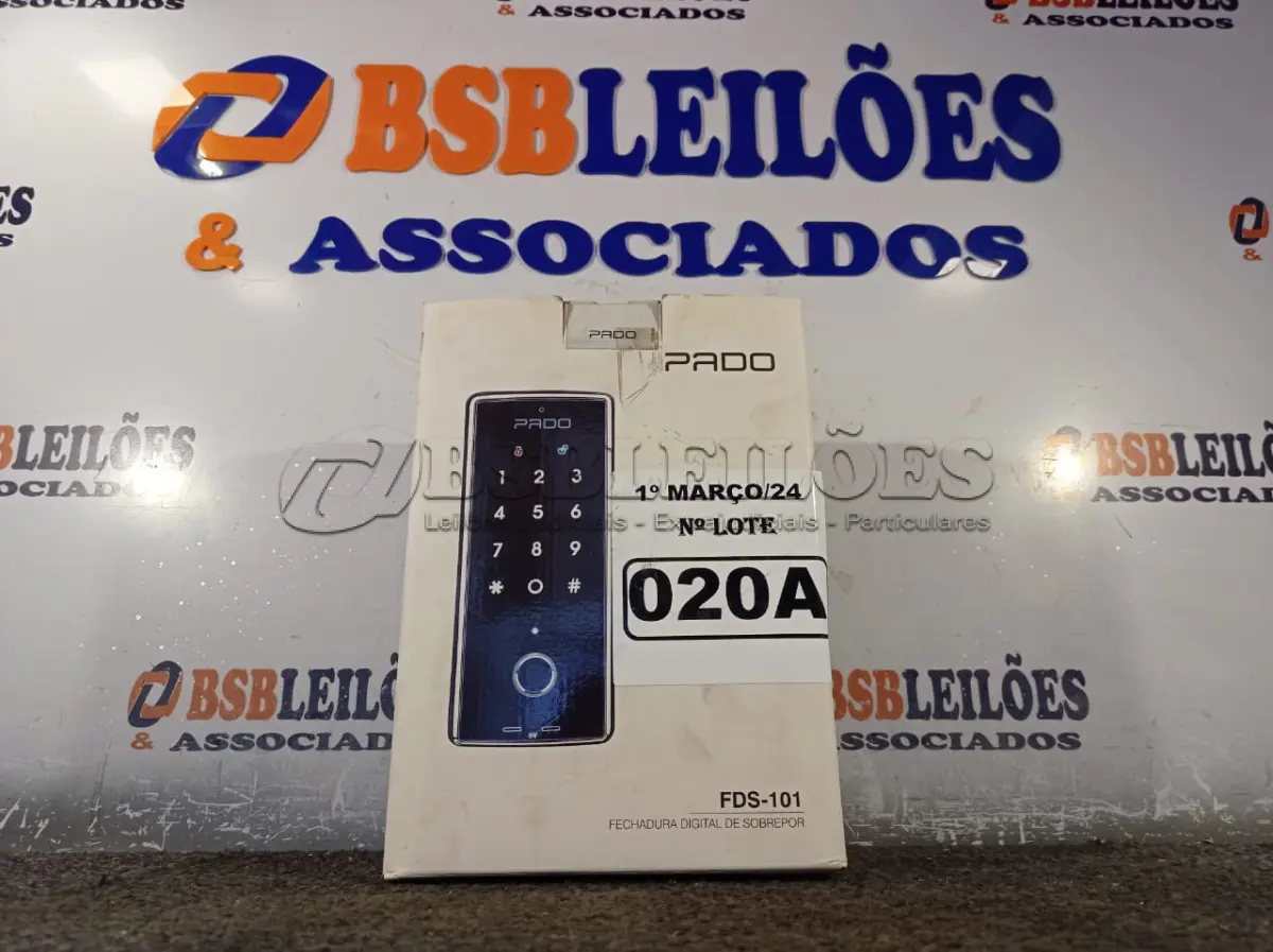LOTE 020 - 01 FECHADURA DIGITAL FDS-101 EP MARCA PADO. (NOVO) (NO ESTADO) ATENÇÃO! FAZER A VISITAÇÃO ANTES DE ARREMATAR, NÃO SABEMOS SE FUNCIONA. LEILÃO NÃO TEM GARANTIA E NEM DEVOLUÇÃO, SUJEITO A POSSÍVEIS AVARIAS VISÍVEIS/OCULTAS E/OU AUSÊNCIA DE COMPONENTES.