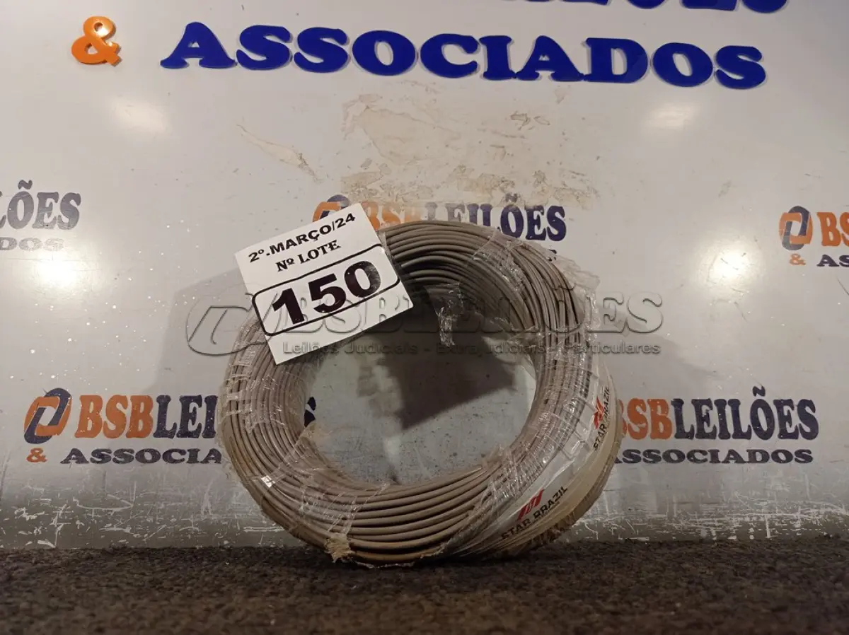 LOTE 150 - 01 ROLO DE CABO FLEXÍVEL 100M 1X2,5MM NA COR CINZA(NOVO). (NO ESTADO) ATENÇÃO! FAZER A VISITAÇÃO ANTES DE ARREMATAR, NÃO SABEMOS SE FUNCIONA. LEILÃO NÃO TEM GARANTIA E NEM DEVOLUÇÃO, SUJEITO A POSSÍVEIS AVARIAS VISÍVEIS/OCULTAS E/OU AUSÊNCIA DE COMPONENTES.