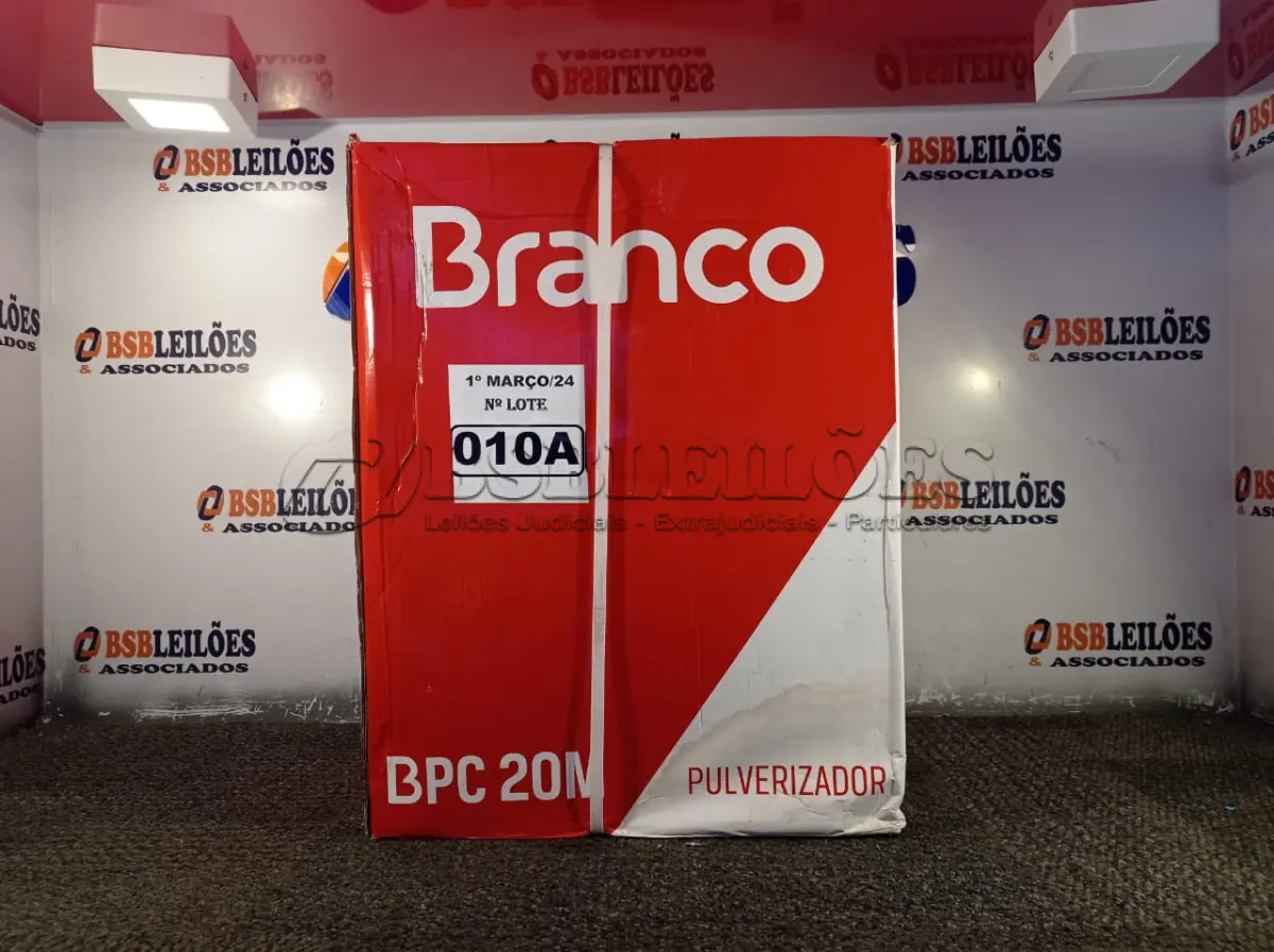 LOTE 010 - 01 PULVERIZADOR COSTAL BPC-20-BRANCO. (NOVO) (NO ESTADO) ATENÇÃO! FAZER A VISITAÇÃO ANTES DE ARREMATAR, NÃO SABEMOS SE FUNCIONA. LEILÃO NÃO TEM GARANTIA E NEM DEVOLUÇÃO, SUJEITO A POSSÍVEIS AVARIAS VISÍVEIS/OCULTAS E/OU AUSÊNCIA DE COMPONENTES.