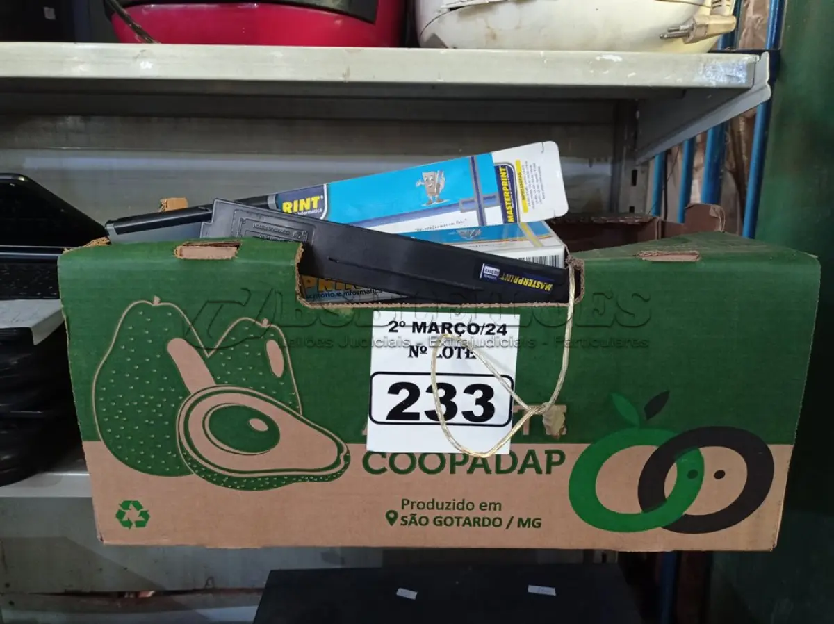 LOTE 233 - 01 IMPRESSORA MATRICIAL E VÁRIAS FITAS. (NO ESTADO) ATENÇÃO! FAZER A VISITAÇÃO ANTES DE ARREMATAR, NÃO SABEMOS SE FUNCIONA. LEILÃO NÃO TEM GARANTIA E NEM DEVOLUÇÃO, SUJEITO A POSSÍVEIS AVARIAS VISÍVEIS/OCULTAS E/OU AUSÊNCIA DE COMPONENTES.