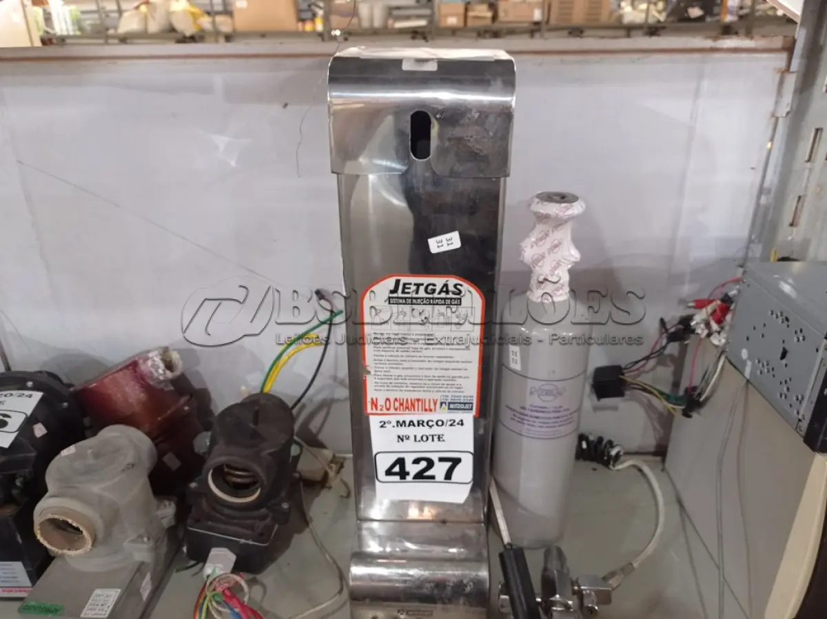 LOTE 427 - 01 SISTEMA DE INJEÇÃO RÁPIDA DE GÁS. (NO ESTADO) ATENÇÃO! FAZER A VISITAÇÃO ANTES DE ARREMATAR, NÃO SABEMOS SE FUNCIONA. LEILÃO NÃO TEM GARANTIA E NEM DEVOLUÇÃO, SUJEITO A POSSÍVEIS AVARIAS VISÍVEIS/OCULTAS E/OU AUSÊNCIA DE COMPONENTES.
