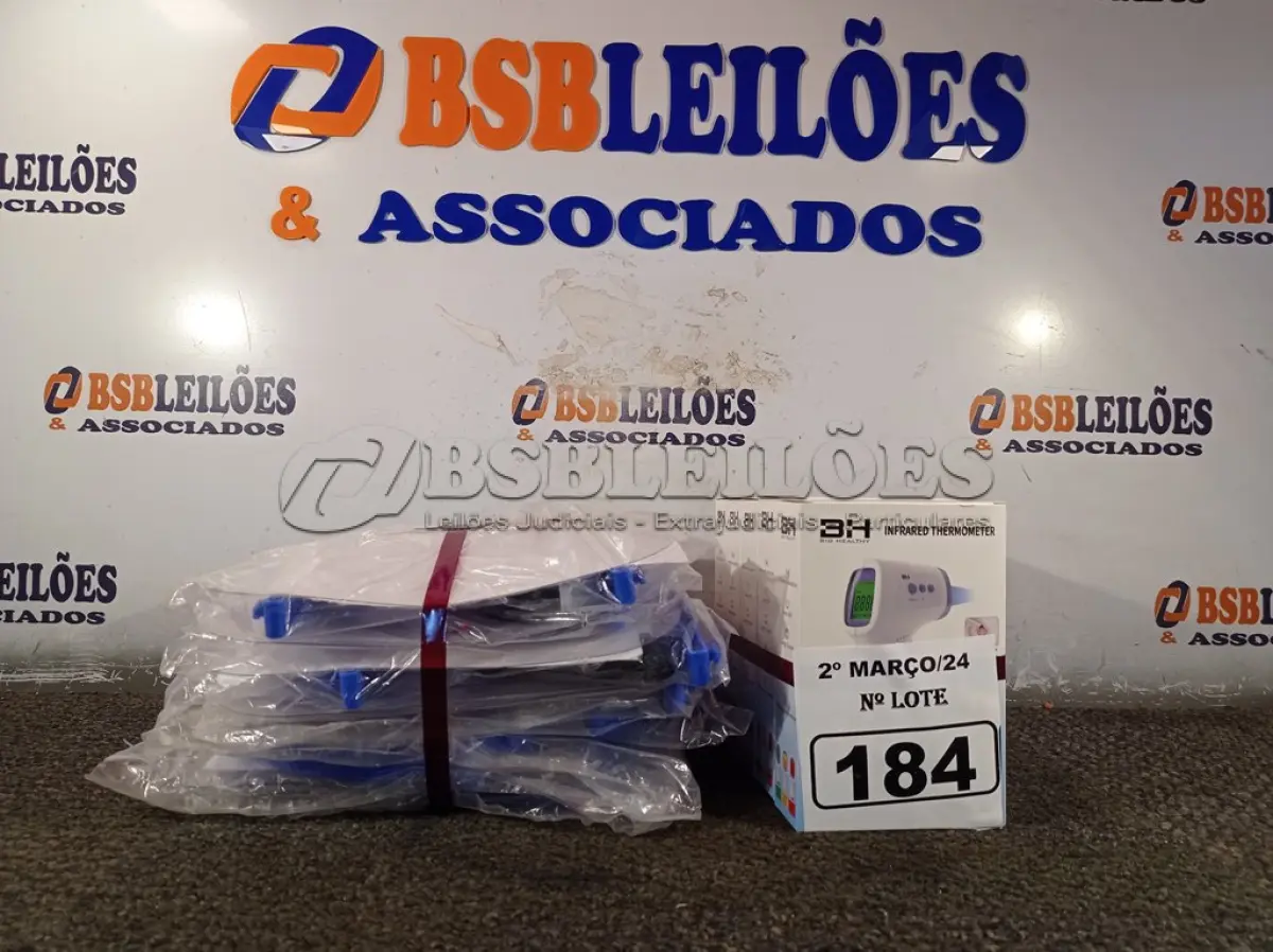LOTE 184 - 10 MÁSCARAS DE PROTEÇÃO E 05 TERMÔMETROS DIGITAIS. (NO ESTADO) ATENÇÃO! FAZER A VISITAÇÃO ANTES DE ARREMATAR, NÃO SABEMOS SE FUNCIONA. LEILÃO NÃO TEM GARANTIA E NEM DEVOLUÇÃO, SUJEITO A POSSÍVEIS AVARIAS VISÍVEIS/OCULTAS E/OU AUSÊNCIA DE COMPONENTES.