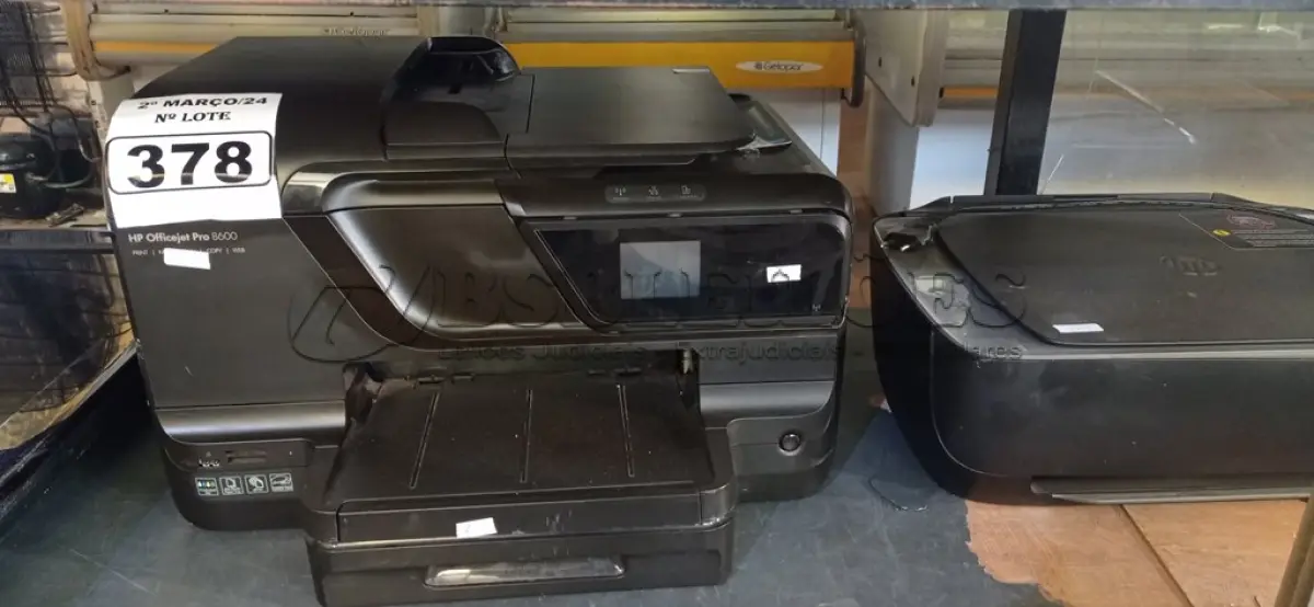 LOTE 378 - 02 IMPRESSORAS MARCAS HP SENDO 01 ECO TANQUE. (NO ESTADO) ATENÇÃO! FAZER A VISITAÇÃO ANTES DE ARREMATAR, NÃO SABEMOS SE FUNCIONA. LEILÃO NÃO TEM GARANTIA E NEM DEVOLUÇÃO, SUJEITO A POSSÍVEIS AVARIAS VISÍVEIS/OCULTAS E/OU AUSÊNCIA DE COMPONENTES.