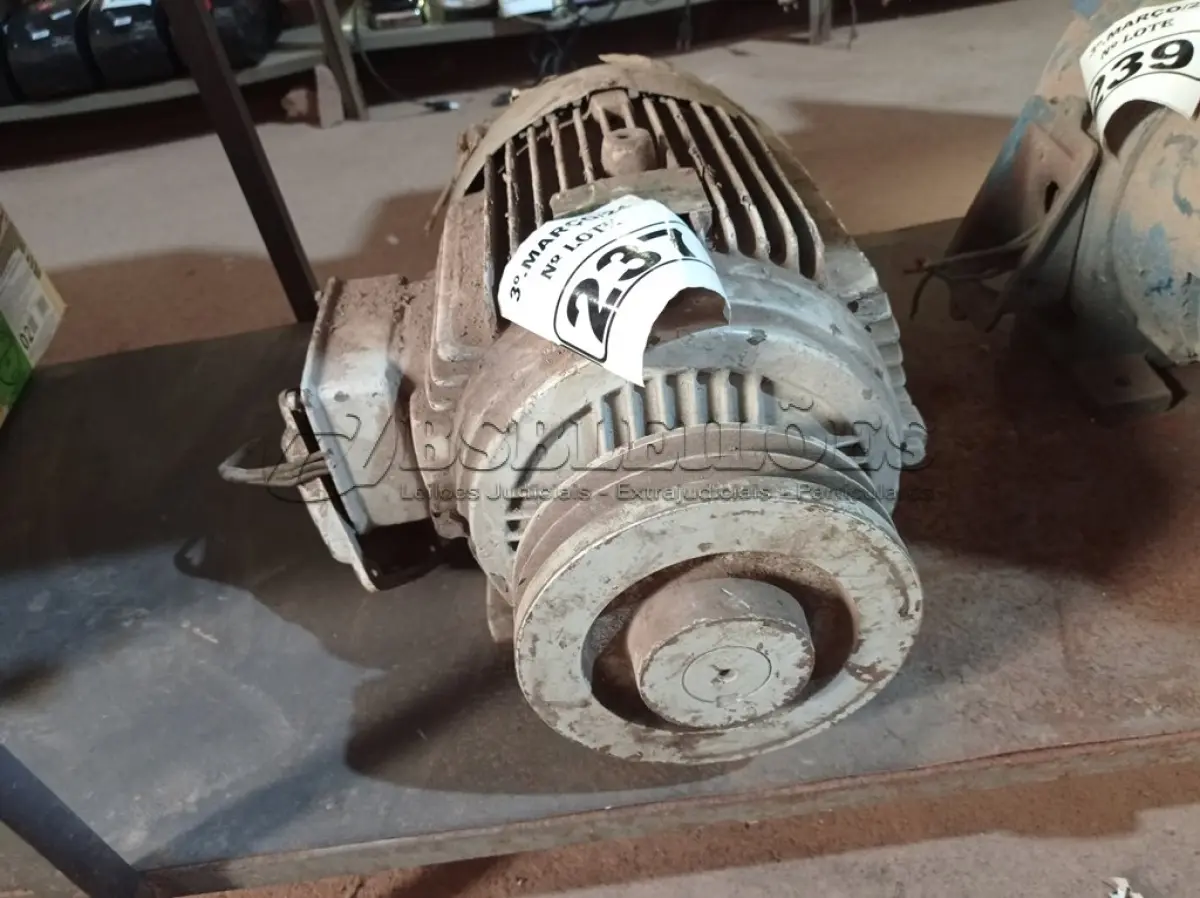LOTE 237 - 01 MOTOR ELÉTRICO. (NO ESTADO) ATENÇÃO! FAZER A VISITAÇÃO ANTES DE ARREMATAR, NÃO SABEMOS SE FUNCIONA. LEILÃO NÃO TEM GARANTIA E NEM DEVOLUÇÃO, SUJEITO A POSSÍVEIS AVARIAS VISÍVEIS/OCULTAS E/OU AUSÊNCIA DE COMPONENTES.