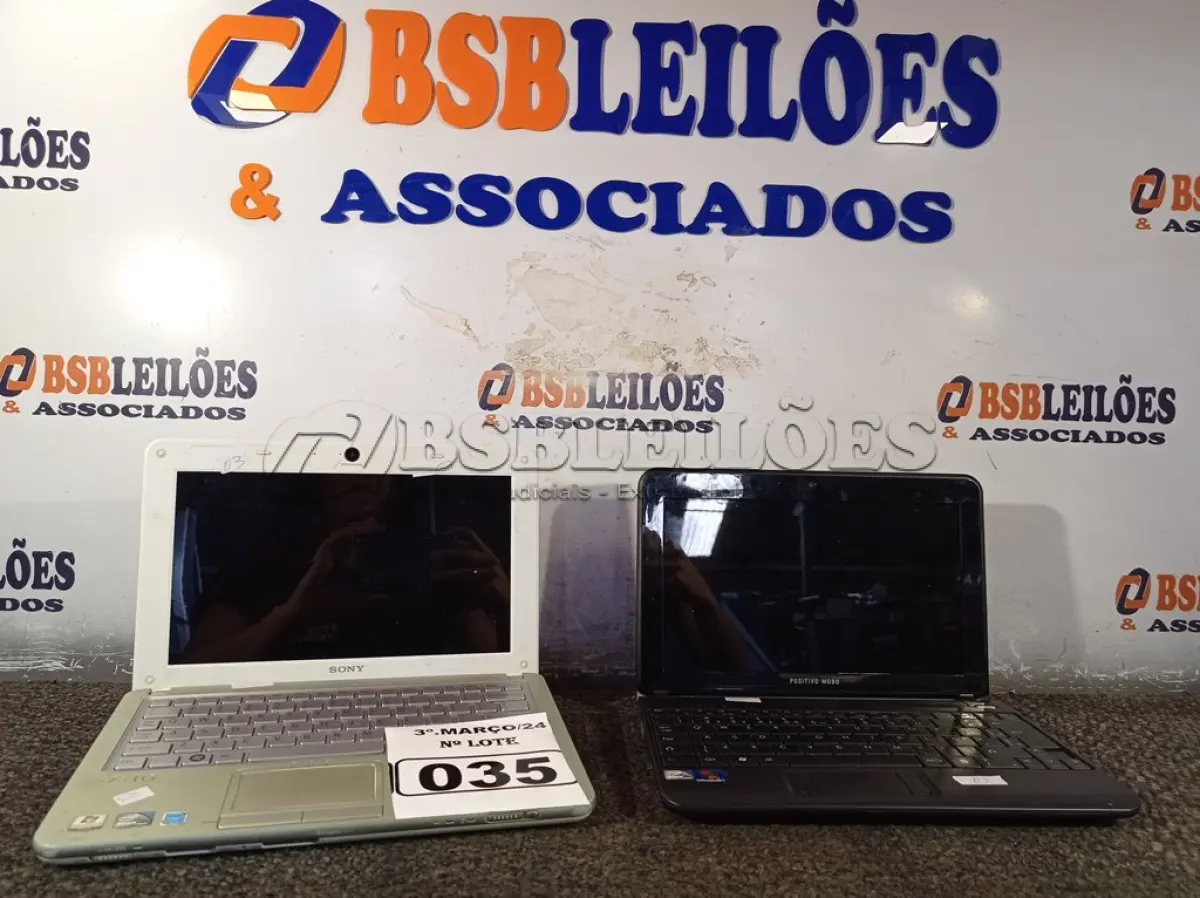 LOTE 035 - 02 NETBOOK’S MARCAS E MODELOS DIVERSOS. (NO ESTADO) ATENÇÃO! FAZER A VISITAÇÃO ANTES DE ARREMATAR, NÃO SABEMOS SE FUNCIONA. LEILÃO NÃO TEM GARANTIA E NEM DEVOLUÇÃO, SUJEITO A POSSÍVEIS AVARIAS VISÍVEIS/OCULTAS E/OU AUSÊNCIA DE COMPONENTES.