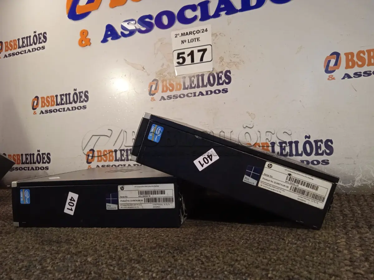 LOTE 517 - 02 MINIS PC MARCA HP. (NO ESTADO) ATENÇÃO! FAZER A VISITAÇÃO ANTES DE ARREMATAR, NÃO SABEMOS SE FUNCIONA. LEILÃO NÃO TEM GARANTIA E NEM DEVOLUÇÃO, SUJEITO A POSSÍVEIS AVARIAS VISÍVEIS/OCULTAS E/OU AUSÊNCIA DE COMPONENTES.