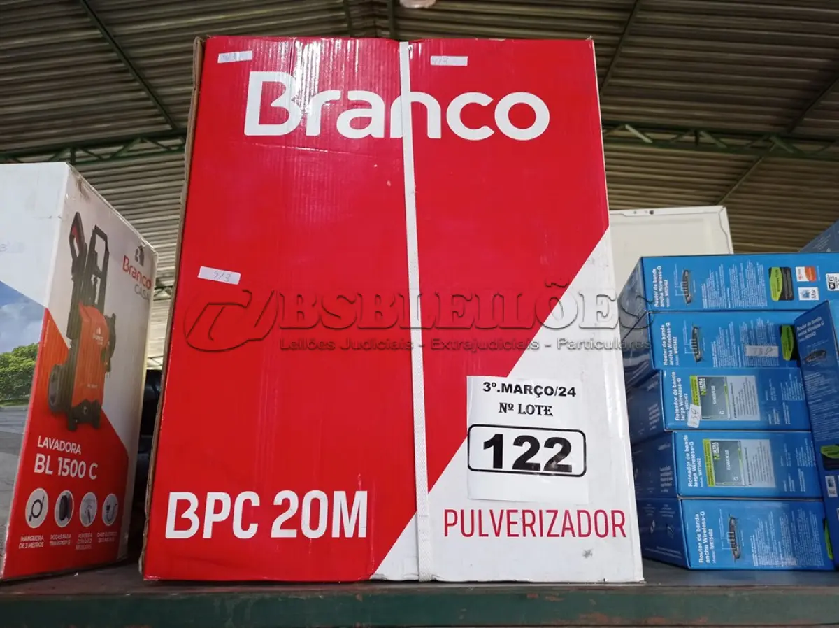 LOTE 122 - 01 PULVERIZADOR COSTAL BPC20 BRANCO. (NO ESTADO) ATENÇÃO! FAZER A VISITAÇÃO ANTES DE ARREMATAR, NÃO SABEMOS SE FUNCIONA. LEILÃO NÃO TEM GARANTIA E NEM DEVOLUÇÃO, SUJEITO A POSSÍVEIS AVARIAS VISÍVEIS/OCULTAS E/OU AUSÊNCIA DE COMPONENTES.