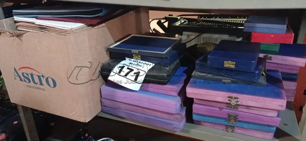 LOTE 171 - 01 LOTE COM PASTAS E ESTOJOS DIVERSOS. (NO ESTADO) ATENÇÃO! FAZER A VISITAÇÃO ANTES DE ARREMATAR, NÃO SABEMOS SE FUNCIONA. LEILÃO NÃO TEM GARANTIA E NEM DEVOLUÇÃO, SUJEITO A POSSÍVEIS AVARIAS VISÍVEIS/OCULTAS E/OU AUSÊNCIA DE COMPONENTES.