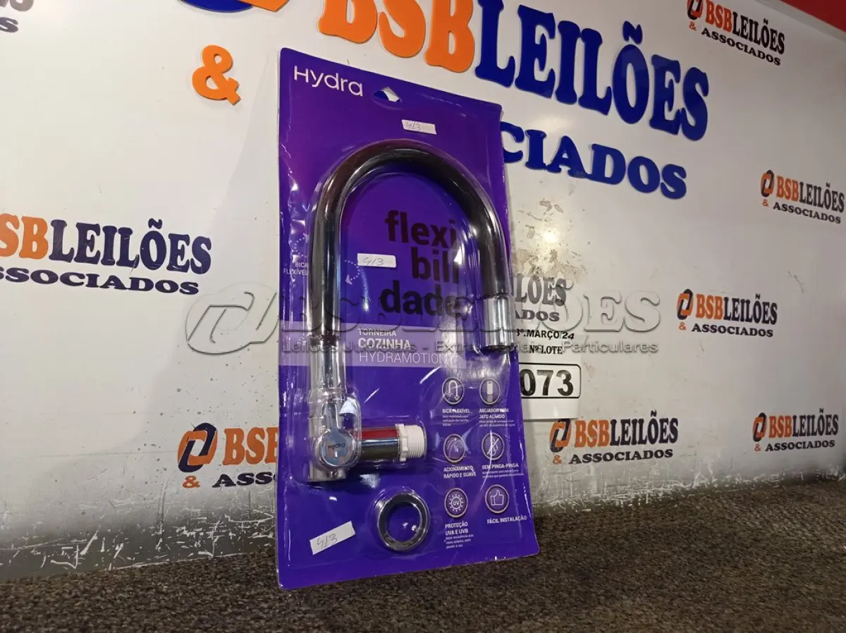 LOTE 073 - 01 TORNEIRA DE COZINHA PAREDE HYDRAMOTION HYDRA. (NO ESTADO) ATENÇÃO! FAZER A VISITAÇÃO ANTES DE ARREMATAR, NÃO SABEMOS SE FUNCIONA. LEILÃO NÃO TEM GARANTIA E NEM DEVOLUÇÃO, SUJEITO A POSSÍVEIS AVARIAS VISÍVEIS/OCULTAS E/OU AUSÊNCIA DE COMPONENTES.