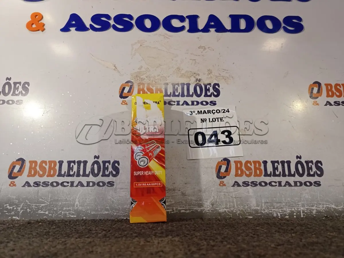 LOTE 043 - 60 PEÇAS DE PILHAS “AA”. (NO ESTADO) ATENÇÃO! FAZER A VISITAÇÃO ANTES DE ARREMATAR, NÃO SABEMOS SE FUNCIONA. LEILÃO NÃO TEM GARANTIA E NEM DEVOLUÇÃO, SUJEITO A POSSÍVEIS AVARIAS VISÍVEIS/OCULTAS E/OU AUSÊNCIA DE COMPONENTES.