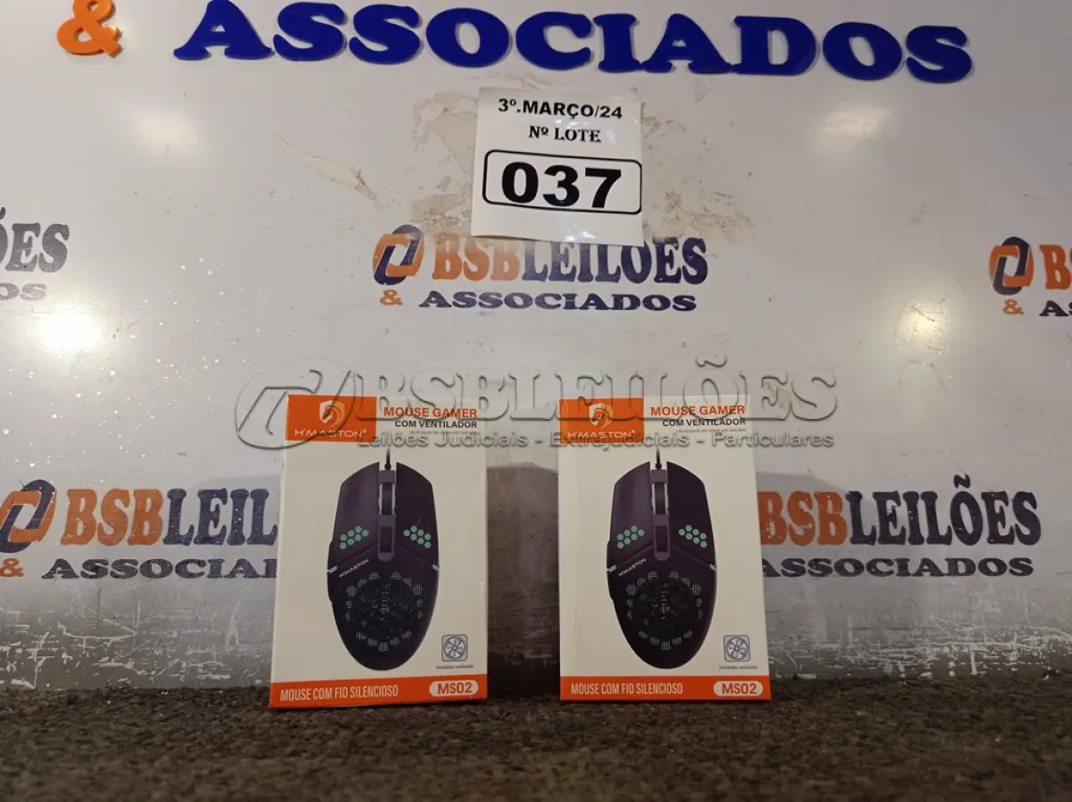 LOTE 037 - 02 MOUSES GAMER SEM FIO COM VENTILADOR. (NO ESTADO) ATENÇÃO! FAZER A VISITAÇÃO ANTES DE ARREMATAR, NÃO SABEMOS SE FUNCIONA. LEILÃO NÃO TEM GARANTIA E NEM DEVOLUÇÃO, SUJEITO A POSSÍVEIS AVARIAS VISÍVEIS/OCULTAS E/OU AUSÊNCIA DE COMPONENTES.