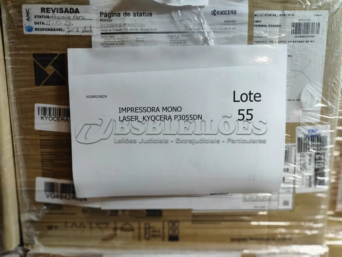 LOTE 055 - 25 IMPRESSORAS MONOLASER_KYOCERA P3055DN. (NO ESTADO)