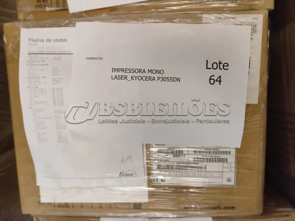 LOTE 064 - 03 IMPRESSORAS MONO LASER_KYOCERA P3055DN, 02 MULTIFUNCIONAIS MONO LASER_KYOCERA M3550IDN E 01 MULTIFUNCIONAL MONO LASER M3655IDN_KYOCERAECOSYS. (NO ESTADO)