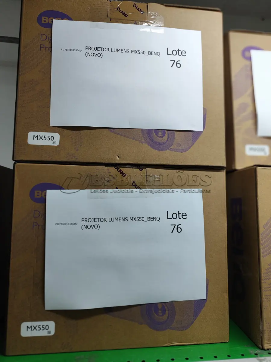 LOTE 076 - 02 PROJETORES LUMENS MX550_BENQ (NOVO). (NO ESTADO)