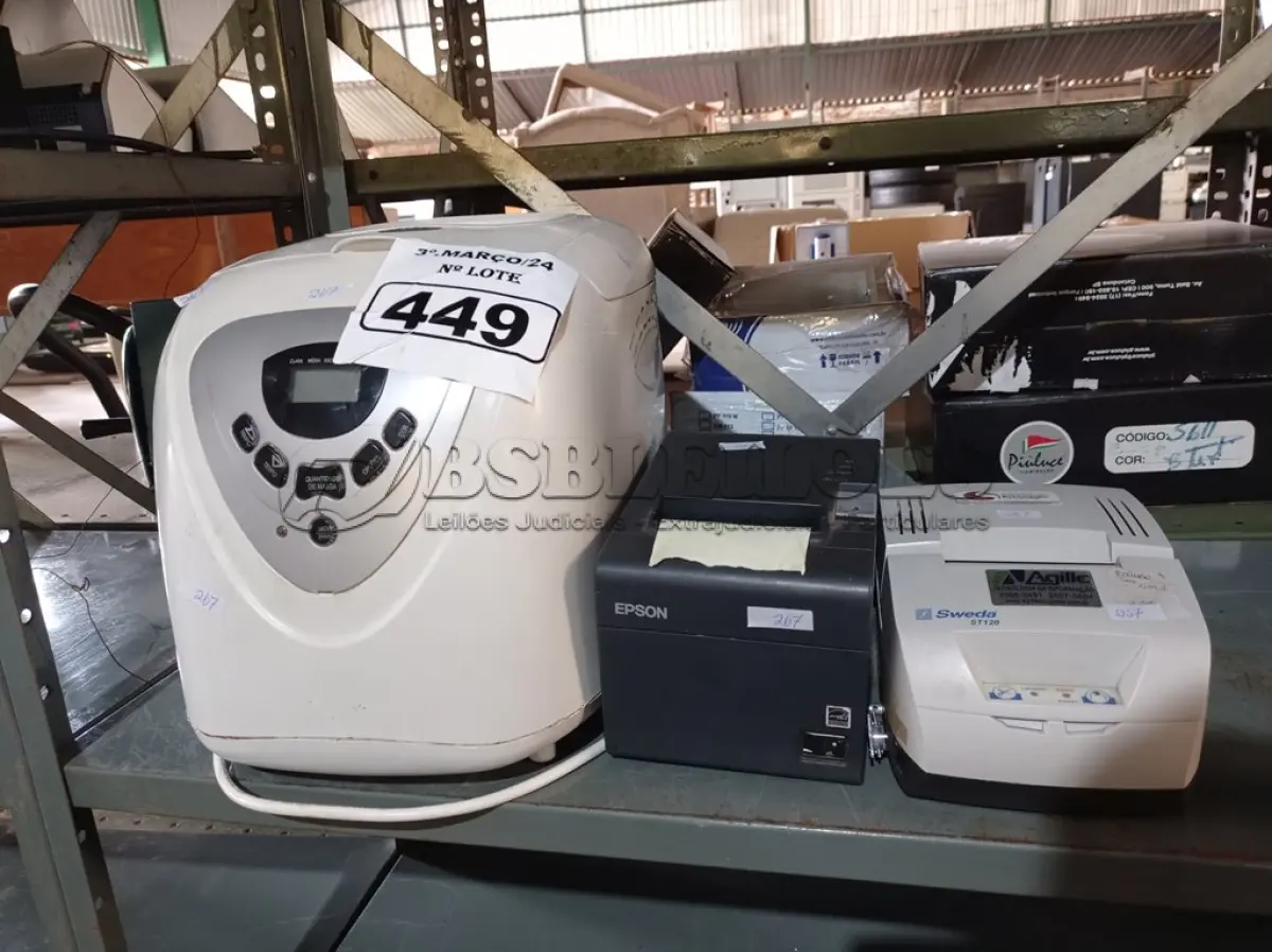 LOTE 449 - 01 MULTIPANE E 02 IMPRESSORAS DE CUPOM MARCAS E MODELOS DIVERSOS. (NO ESTADO) ATENÇÃO! FAZER A VISITAÇÃO ANTES DE ARREMATAR, NÃO SABEMOS SE FUNCIONA. LEILÃO NÃO TEM GARANTIA E NEM DEVOLUÇÃO, SUJEITO A POSSÍVEIS AVARIAS VISÍVEIS/OCULTAS E/OU AUSÊNCIA DE COMPONENTES.