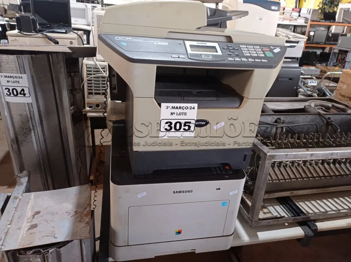 LOTE 305 - 04 IMPRESSORAS MARCAS E MODELOS DIVERSOS PARA RETIRADA DE PEÇAS. (NO ESTADO) ATENÇÃO! FAZER A VISITAÇÃO ANTES DE ARREMATAR, NÃO SABEMOS SE FUNCIONA. LEILÃO NÃO TEM GARANTIA E NEM DEVOLUÇÃO, SUJEITO A POSSÍVEIS AVARIAS VISÍVEIS/OCULTAS E/OU AUSÊNCIA DE COMPONENTES.