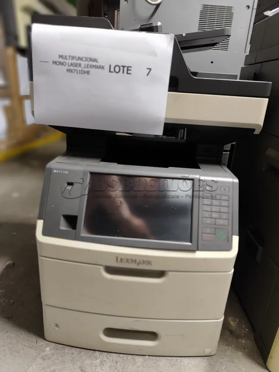 LOTE 007 - 01 MULTIFUNCIONAL MONO LASER_LEXMARK MX711DHE; 01 MULTIFUNCIONAL COLOR LASER_LEXMARK X792DE (NO ESTADO)