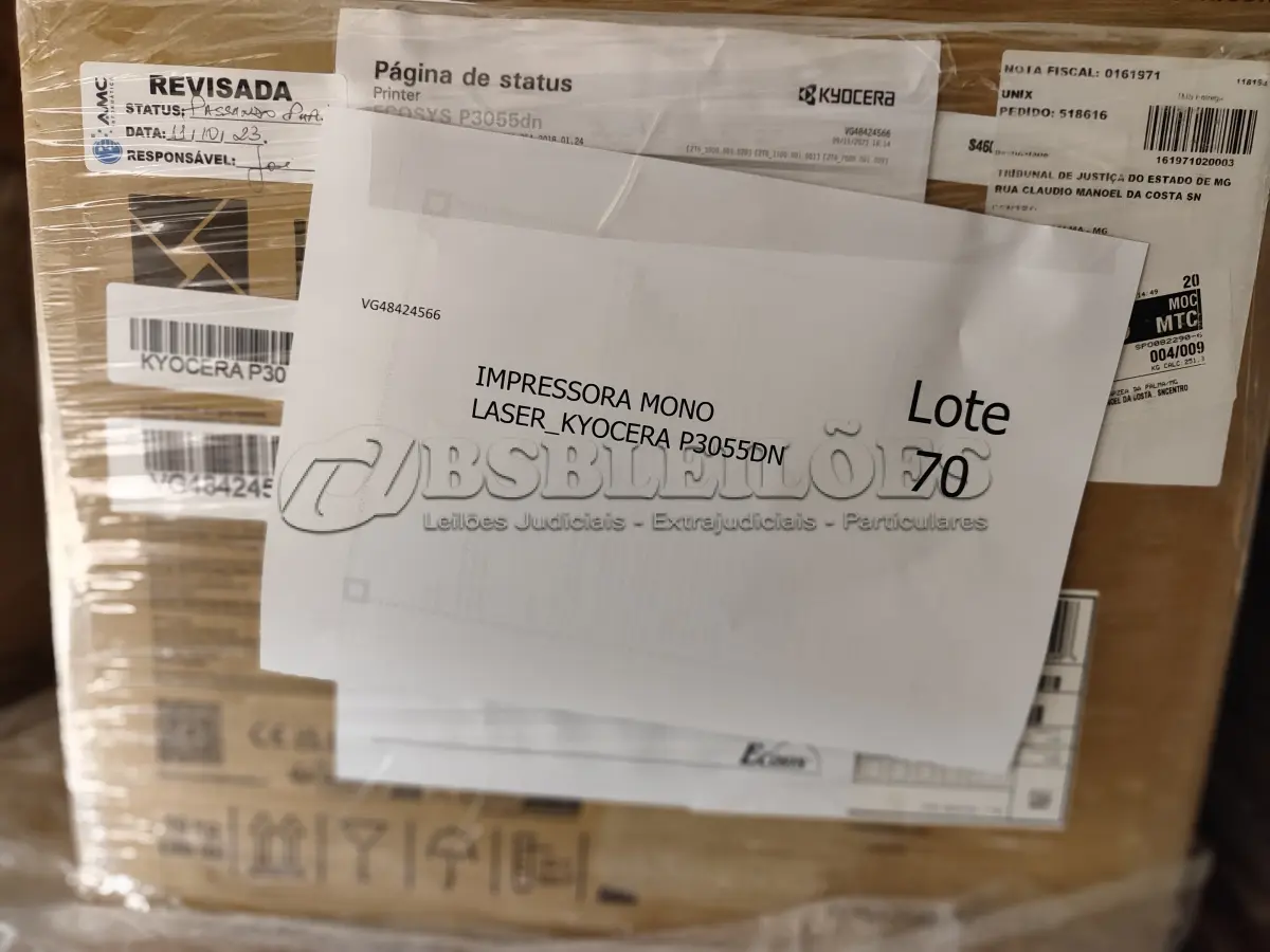 LOTE 070 - 04 IMPRESSORAS MONO LASER_KYOCERA P3055DN E 01 MULTIFUNCIONAL MONO LASER_KYOCERA M3550IDN. (NO ESTADO)