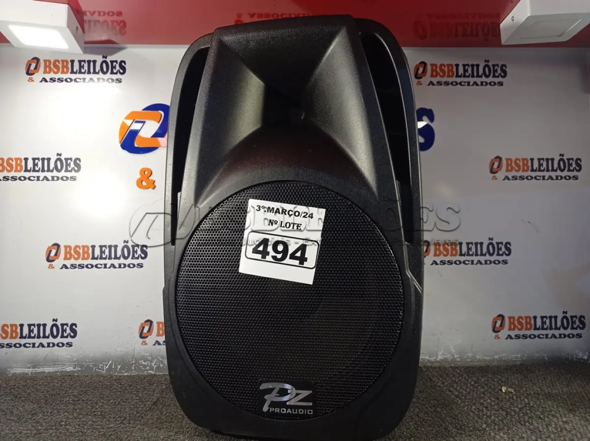 LOTE 494 - 01 CAIXA DE SOM PZ PROPASSIVE PRO ÁUDIO PX-12 (NOVA). (NO ESTADO) ATENÇÃO! FAZER A VISITAÇÃO ANTES DE ARREMATAR, NÃO SABEMOS SE FUNCIONA. LEILÃO NÃO TEM GARANTIA E NEM DEVOLUÇÃO, SUJEITO A POSSÍVEIS AVARIAS VISÍVEIS/OCULTAS E/OU AUSÊNCIA DE COMPONENTES.