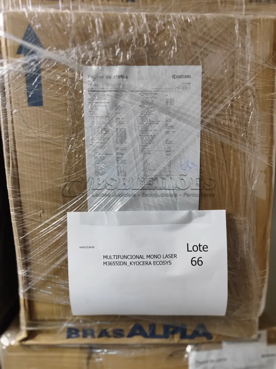 LOTE 066 - 03 IMPRESSORAS MONO LASER_KYOCERA P3055DN E 02 MULTIFUNCIONAIS MONO LASER M3655IDN_KYOCERA ECOSYS. (NO ESTADO)