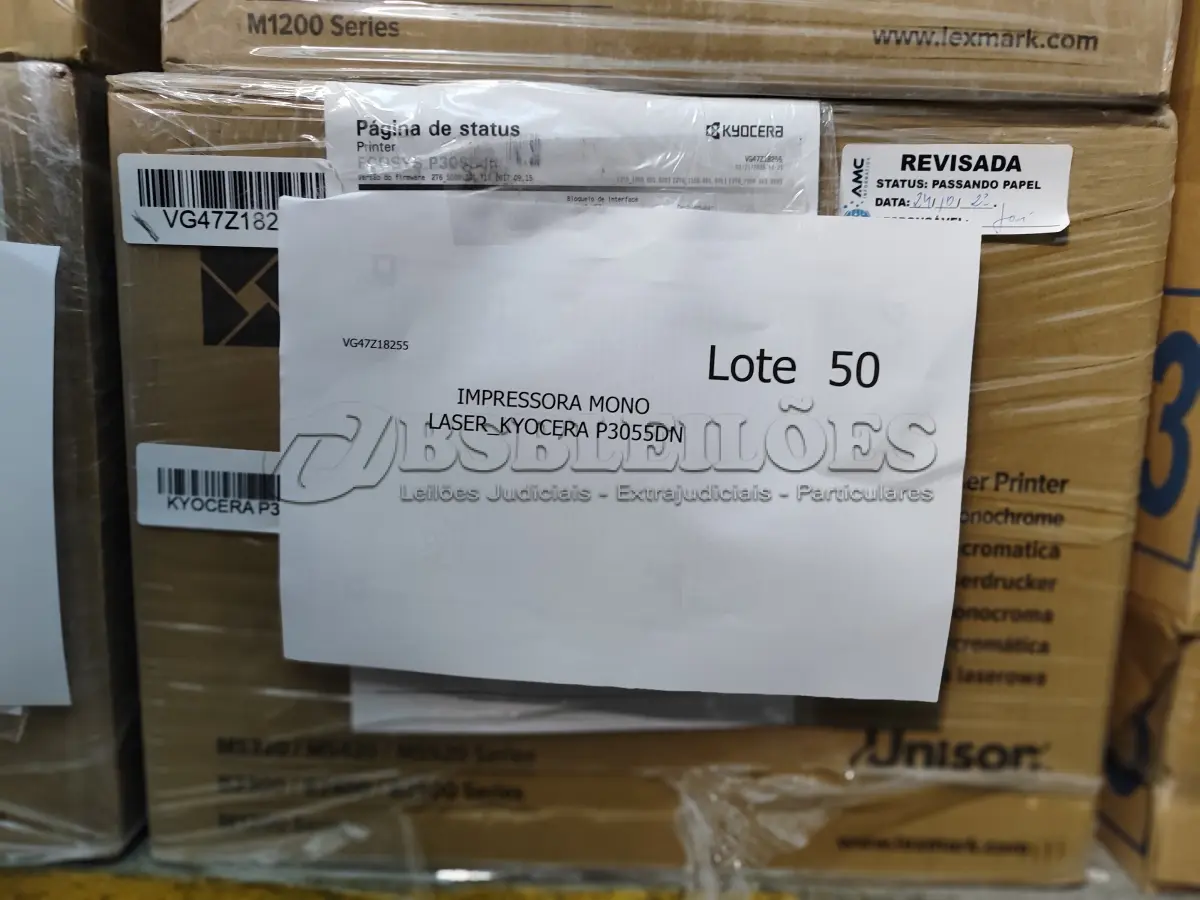 LOTE 050 - 01 IMPRESSORA MONO LASER_KYOCERA P3055DN. (NO ESTADO)