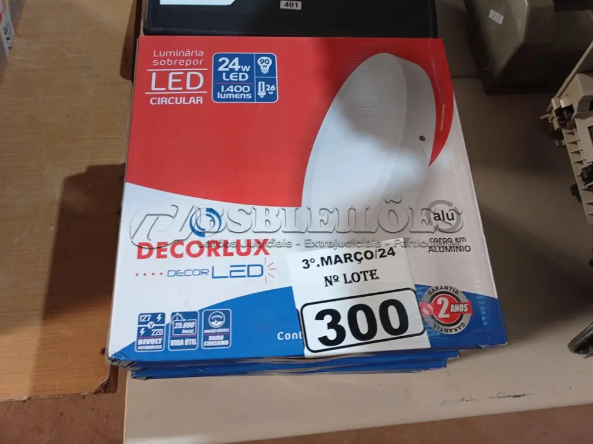 LOTE 300 - 06 PAINÉIS DE LED SOBREPOR CIRCULAR 24W 220V1400 LUMENS DECORLUX (NOVO). (NO ESTADO) ATENÇÃO! FAZER A VISITAÇÃO ANTES DE ARREMATAR, NÃO SABEMOS SE FUNCIONA. LEILÃO NÃO TEM GARANTIA E NEM DEVOLUÇÃO, SUJEITO A POSSÍVEIS AVARIAS VISÍVEIS/OCULTAS E/OU AUSÊNCIA DE COMPONENTES.