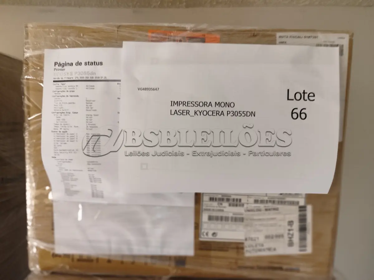 LOTE 066 - 03 IMPRESSORAS MONO LASER_KYOCERA P3055DN E 02 MULTIFUNCIONAIS MONO LASER M3655IDN_KYOCERA ECOSYS. (NO ESTADO)