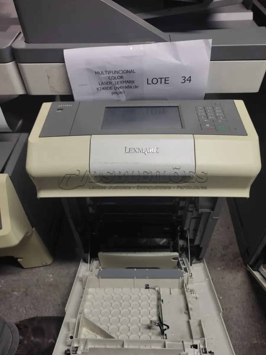 LOTE 034 - 03 MULTIFUNCIONAIS COLOR LASER_LEXMARK X748DE (RETIRADA DE PEÇAS). (NO ESTADO)
